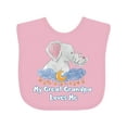 thumbnail image 1 of Inktastic My Great Grandpa Loves Me Cute Elephants Clouds Moon Stars Boys or Girls Baby Bib, 1 of 4