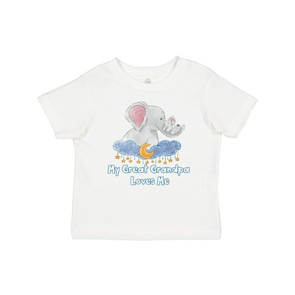 Inktastic My Great Grandpa Loves Me Cute Elephants Clouds Moon Stars Boys or Girls Baby T-Shirt