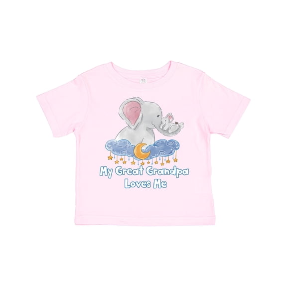 Inktastic My Great Grandpa Loves Me Cute Elephants Clouds Moon Stars Boys or Girls Toddler T-Shirt
