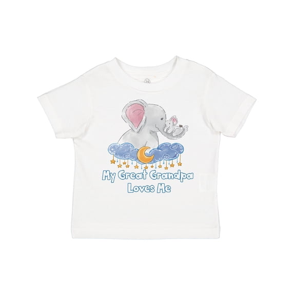 Inktastic My Great Grandpa Loves Me Cute Elephants Clouds Moon Stars Boys or Girls Toddler T-Shirt