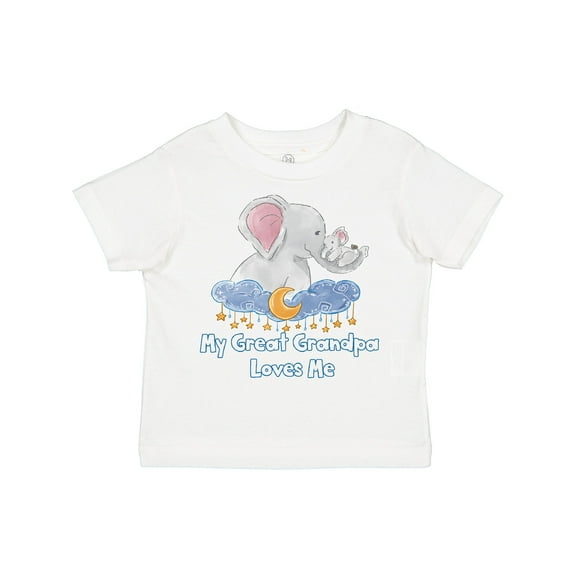 Inktastic My Great Grandpa Loves Me Cute Elephants Clouds Moon Stars Boys or Girls Toddler T-Shirt