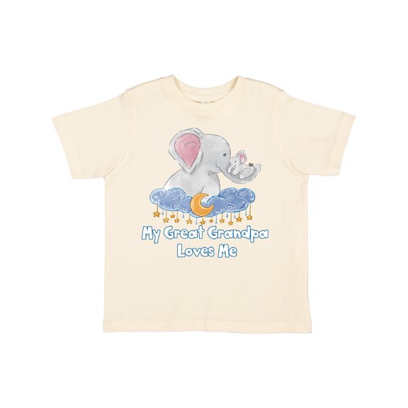 Inktastic My Great Grandpa Loves Me Cute Elephants Clouds Moon Stars Boys or Girls Toddler T-Shirt