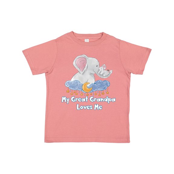 Inktastic My Great Grandpa Loves Me Cute Elephants Clouds Moon Stars Boys or Girls Toddler T-Shirt