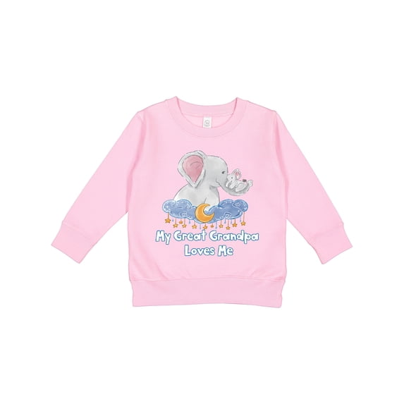 Inktastic My Great Grandpa Loves Me Cute Elephants Clouds Moon Stars Toddler Sweatshirt