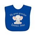thumbnail image 1 of Inktastic My Great Grandpa Loves Me Elephant Boys or Girls Baby Bib, 1 of 4