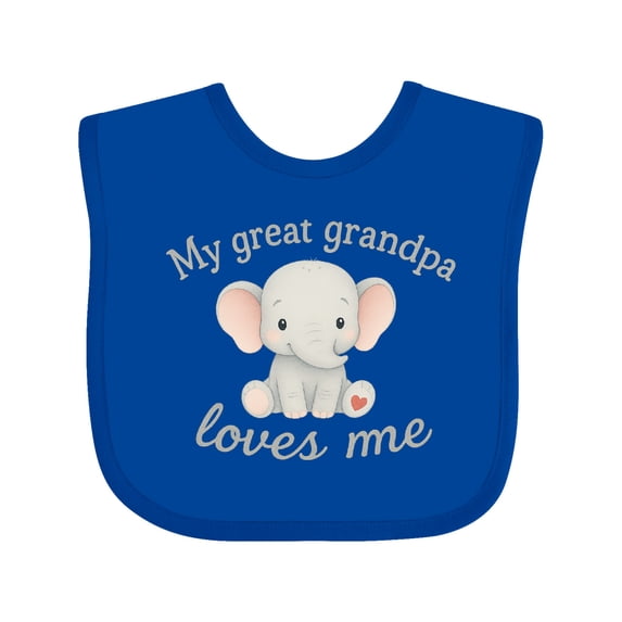 Inktastic My Great Grandpa Loves Me Elephant Boys or Girls Baby Bib
