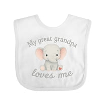 Inktastic My Great Grandpa Loves Me Elephant Boys or Girls Baby Bib