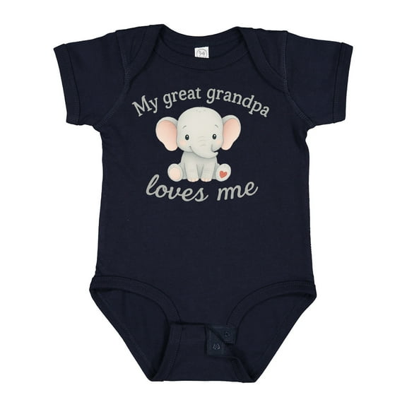Inktastic My Great Grandpa Loves Me Elephant Boys or Girls Baby Bodysuit