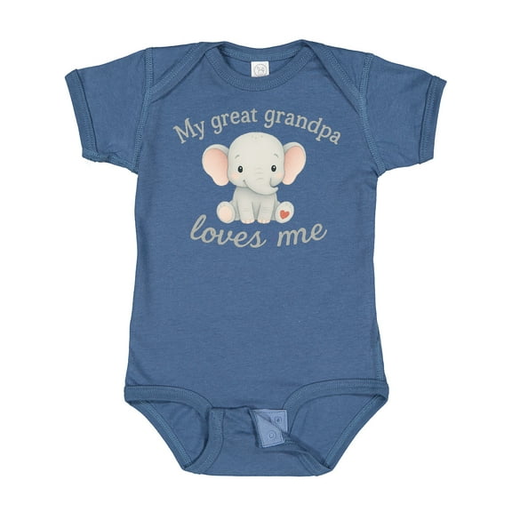 Inktastic My Great Grandpa Loves Me Elephant Boys or Girls Baby Bodysuit