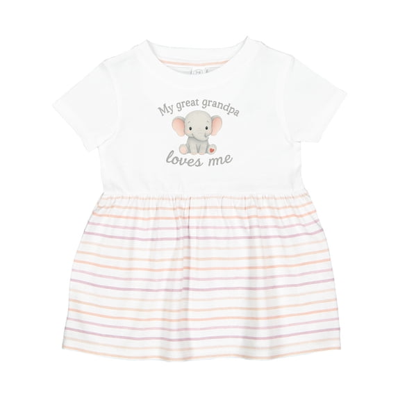 Inktastic My Great Grandpa Loves Me Elephant Girls Baby Dress