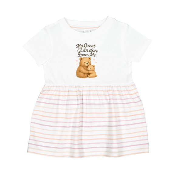 Inktastic My Great Grandpa Loves Me Girls Baby Dress