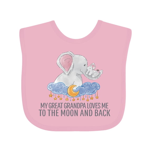 Inktastic My Great Grandpa Loves Me to the Moon and Back Elephants Boys or Girls Baby Bib