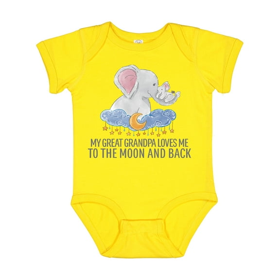 Inktastic My Great Grandpa Loves Me to the Moon and Back Elephants Boys or Girls Baby Bodysuit