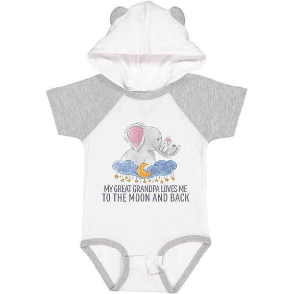 Inktastic My Great Grandpa Loves Me to the Moon and Back Elephants Boys or Girls Baby Bodysuit