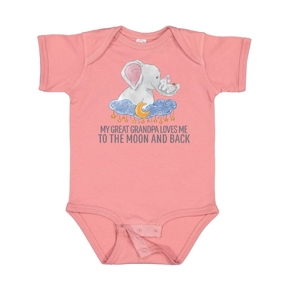 Inktastic My Great Grandpa Loves Me to the Moon and Back Elephants Boys or Girls Baby Bodysuit
