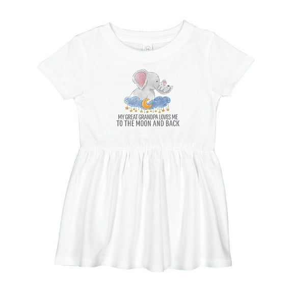 Inktastic My Great Grandpa Loves Me to the Moon and Back Elephants Girls Baby Dress