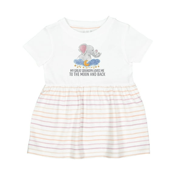 Inktastic My Great Grandpa Loves Me to the Moon and Back Elephants Girls Baby Dress