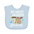 thumbnail image 1 of Inktastic My Great Grandpa Loves Me with Sloth and Hearts Boys or Girls Baby Bib, 1 of 4