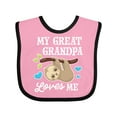 thumbnail image 1 of Inktastic My Great Grandpa Loves Me with Sloth and Hearts Boys or Girls Baby Bib, 1 of 4