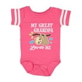 thumbnail image 1 of Inktastic My Great Grandpa Loves Me with Sloth and Hearts Boys or Girls Baby Bodysuit, 1 of 5