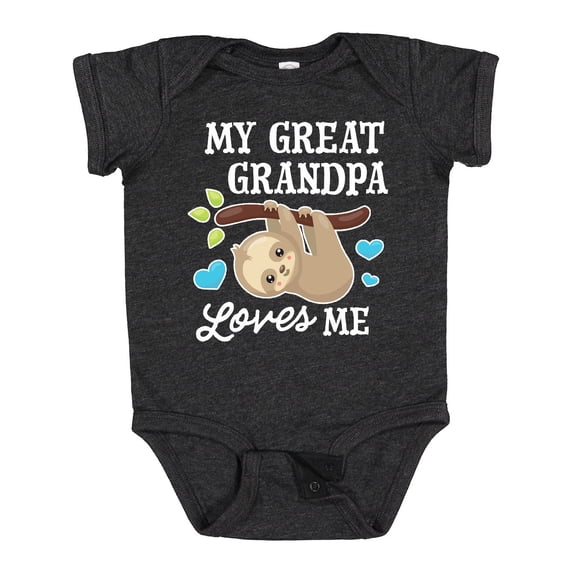Inktastic My Great Grandpa Loves Me with Sloth and Hearts Boys or Girls Baby Bodysuit