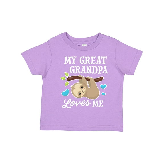 Inktastic My Great Grandpa Loves Me with Sloth and Hearts Boys or Girls Toddler T-Shirt