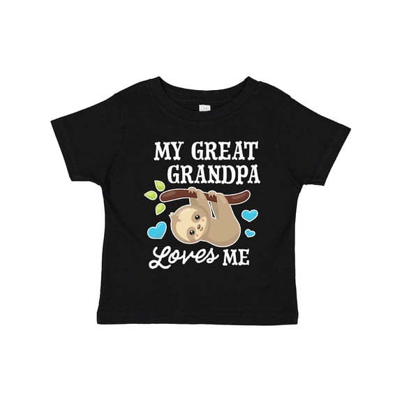 Inktastic My Great Grandpa Loves Me with Sloth and Hearts Boys or Girls Toddler T-Shirt