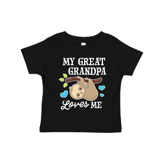 Inktastic My Great Grandpa Loves Me with Sloth and Hearts Boys or Girls Toddler T-Shirt