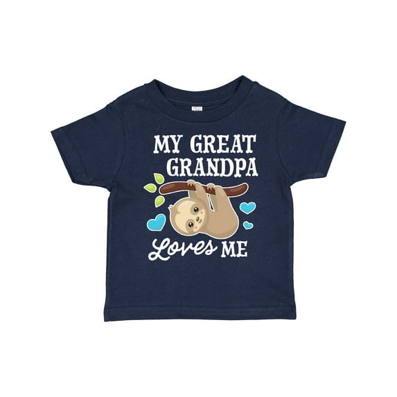 Inktastic My Great Grandpa Loves Me with Sloth and Hearts Boys or Girls Toddler T-Shirt