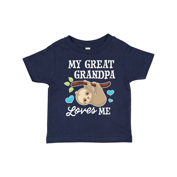 Inktastic My Great Grandpa Loves Me with Sloth and Hearts Boys or Girls Toddler T-Shirt