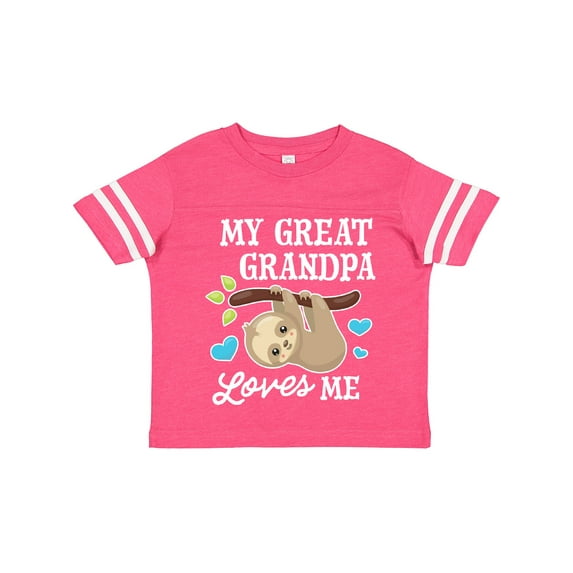 Inktastic My Great Grandpa Loves Me with Sloth and Hearts Boys or Girls Toddler T-Shirt