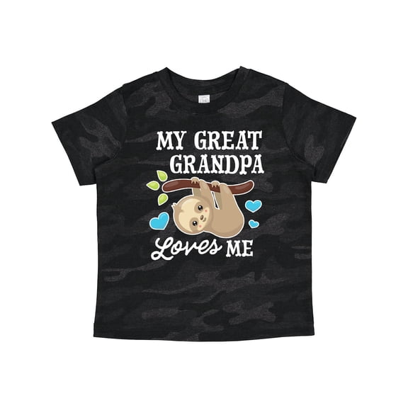 Inktastic My Great Grandpa Loves Me with Sloth and Hearts Boys or Girls Toddler T-Shirt