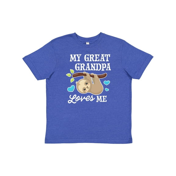 Inktastic My Great Grandpa Loves Me with Sloth and Hearts Youth T-Shirt