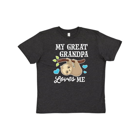 Inktastic My Great Grandpa Loves Me with Sloth and Hearts Youth T-Shirt