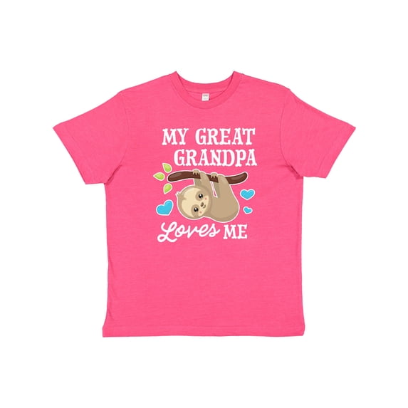 Inktastic My Great Grandpa Loves Me with Sloth and Hearts Youth T-Shirt