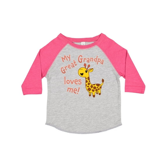 Inktastic My Great Grandpa Loves me- cute giraffe Boys or Girls Toddler T-Shirt