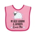 thumbnail image 1 of Inktastic My Great Grandpa and Grandma Love Me Boy Lamb Boys or Girls Baby Bib, 1 of 4