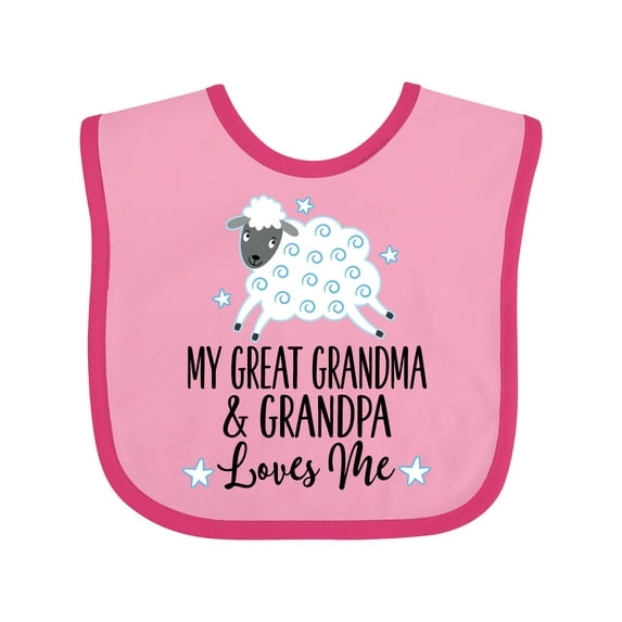 Inktastic My Great Grandpa and Grandma Love Me Boy Lamb Boys or Girls Baby Bib