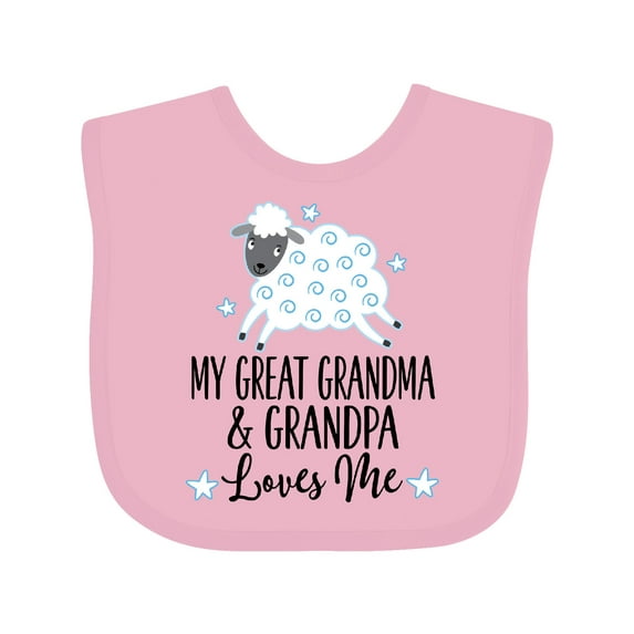 Inktastic My Great Grandpa and Grandma Love Me Boy Lamb Boys or Girls Baby Bib