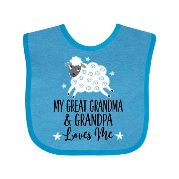 Inktastic My Great Grandpa and Grandma Love Me Boy Lamb Boys or Girls Baby Bib