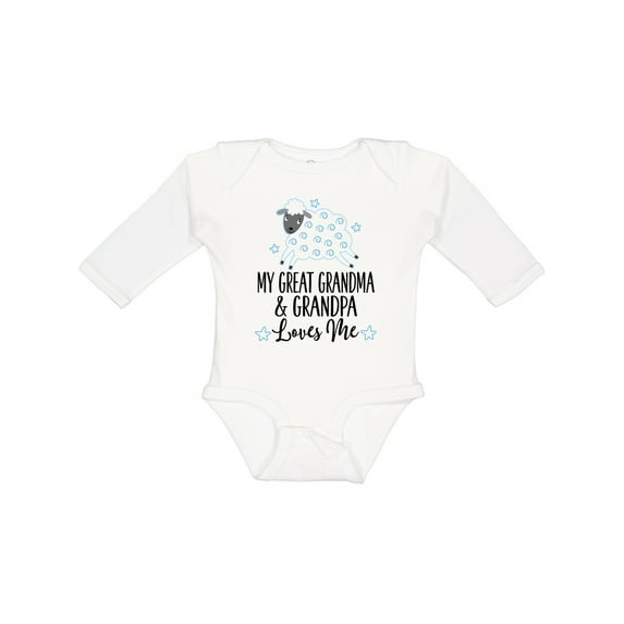 Inktastic My Great Grandpa and Grandma Love Me Boy Lamb Boys or Girls Long Sleeve Baby Bodysuit