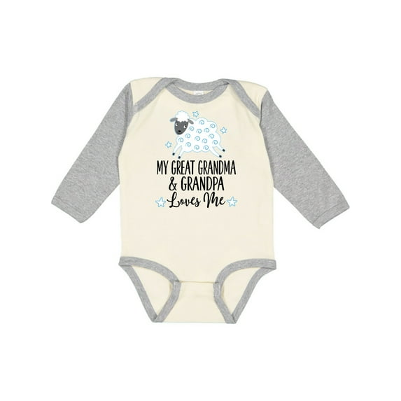 Inktastic My Great Grandpa and Grandma Love Me Boy Lamb Boys or Girls Long Sleeve Baby Bodysuit