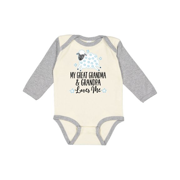 Inktastic My Great Grandpa and Grandma Love Me Boy Lamb Boys or Girls Long Sleeve Baby Bodysuit