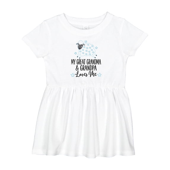 Inktastic My Great Grandpa and Grandma Love Me Boy Lamb Girls Baby Dress