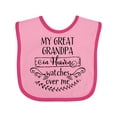 thumbnail image 1 of Inktastic My Great Grandpa in Heaven Watches over Me Boys or Girls Baby Bib, 1 of 4
