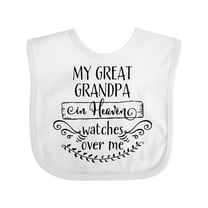 Inktastic My Great Grandpa in Heaven Watches over Me Boys or Girls Baby Bib