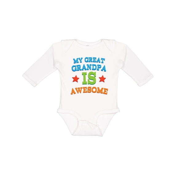 Inktastic My Great Grandpa is Awesome Grandkid Boys or Girls Long Sleeve Baby Bodysuit