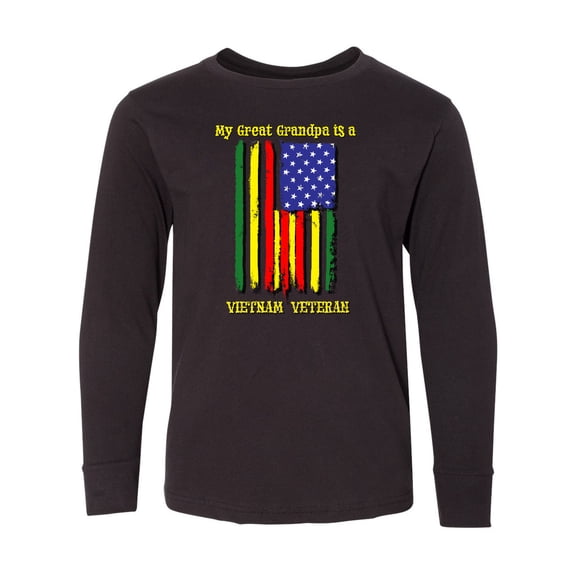 Inktastic My Great Grandpa is a Vietnam Veteran Long Sleeve Youth T-Shirt