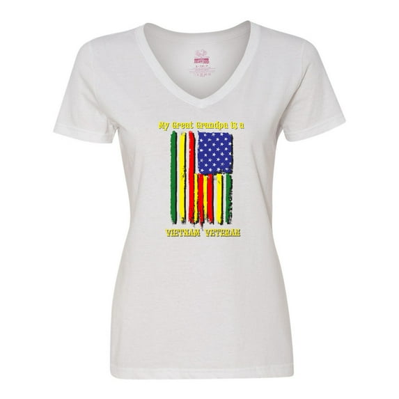 Inktastic My Great Grandpa is a Vietnam Veteran Women's V-Neck T-Shirt