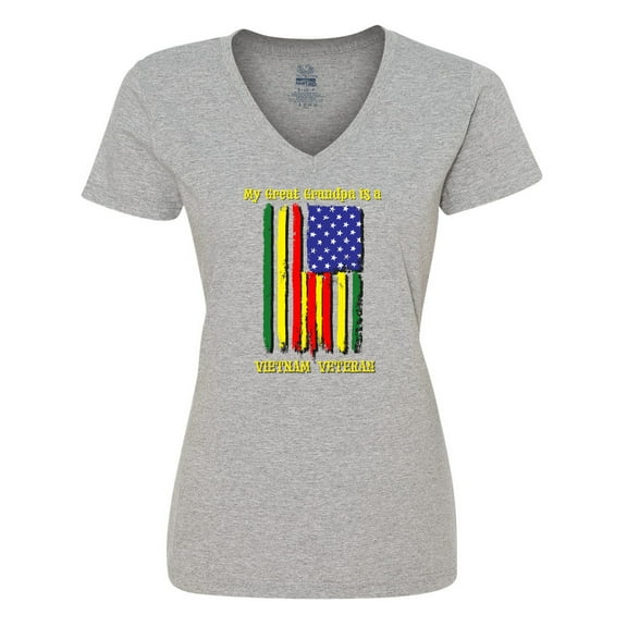 Inktastic My Great Grandpa is a Vietnam Veteran Women's V-Neck T-Shirt